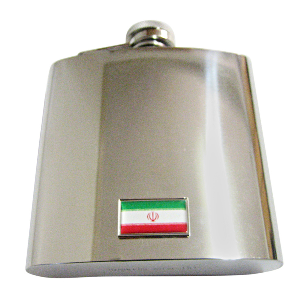 Thin Bordered Iran Flag 6oz Flask - image 1